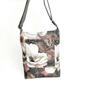 Bolso Bandolera Colección BlomAsh - Tote de Tela Floral Gris