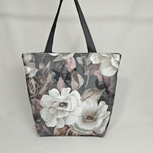 Bolso Shopper de Tela Floral Gris | Colección BlomAsh